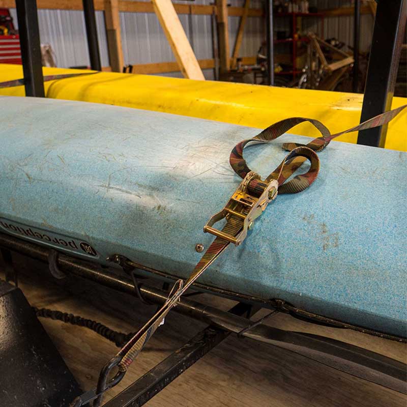 1'' X 8' kamuflasjejernhåndtak skrallestropp med vinylbelagt S-krok og holder