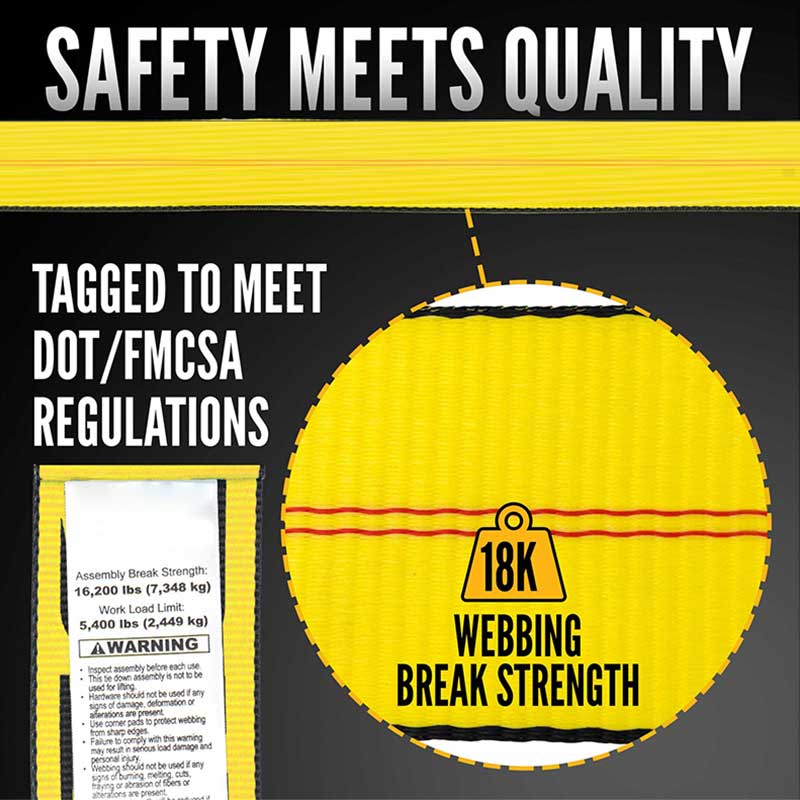 3'' X 30' skrallefestebånd med kjedeforlengelser
