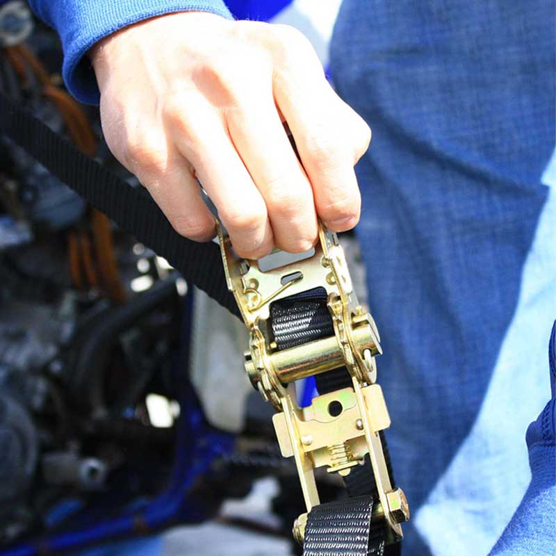 1''X 6' High Tenacity Motorsykkel Ratchet Binder stropp med 12' sydd løkke