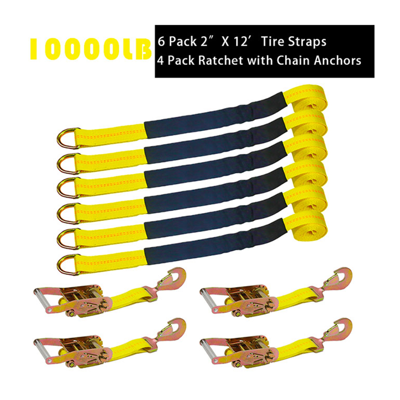 Dekkhjulet nedreim 10000lbs akselstropper Tie Downs